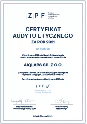 Certyfikat Etyczny ZPF